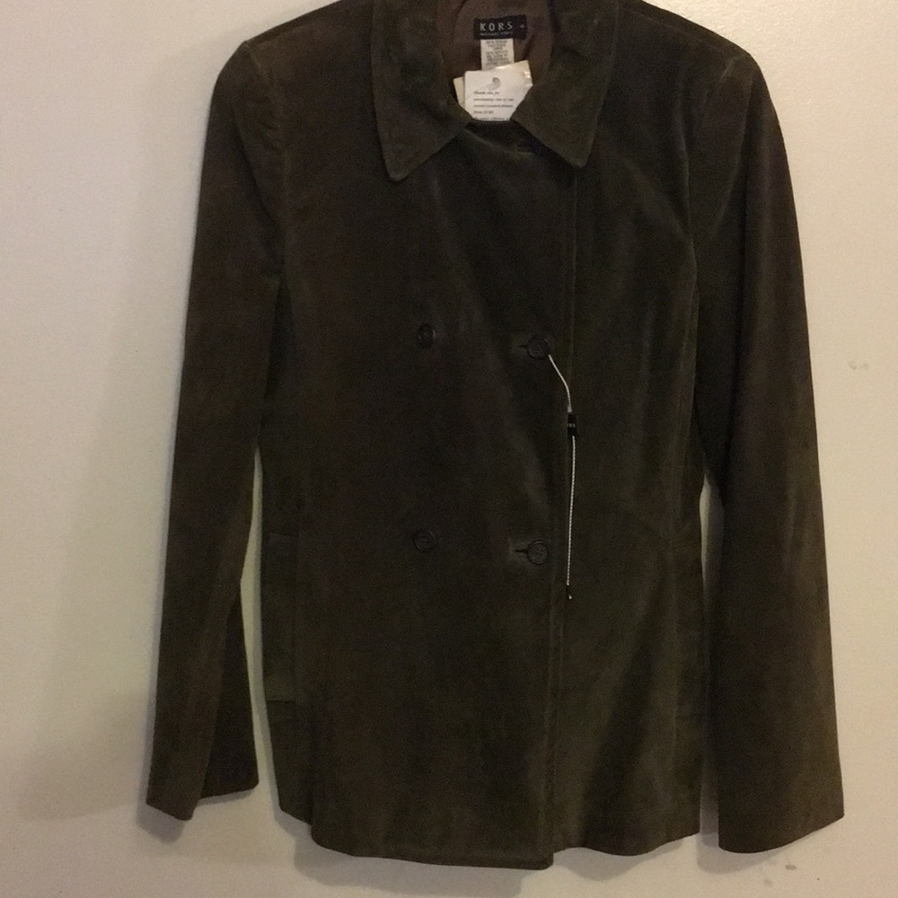 Michael Kors Genuine Leather suede Jacket Sz 6 NEW MSRP $578.00 A Classic Luxury